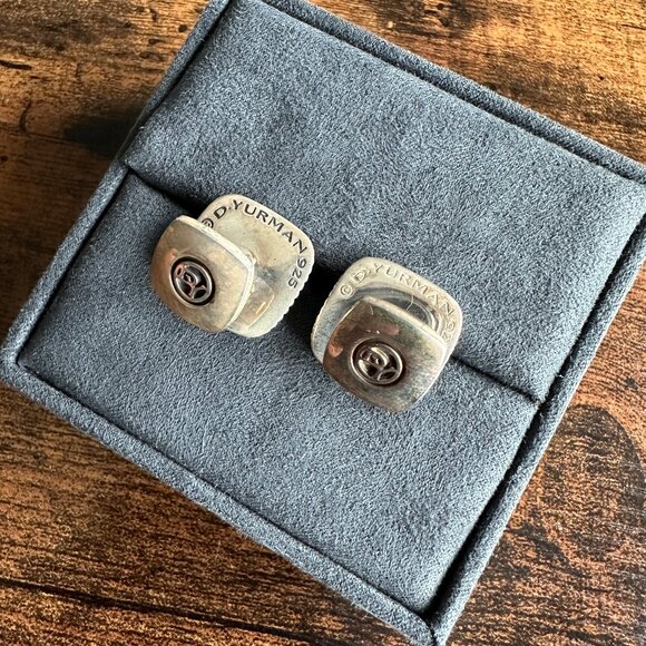 David Yurman Royal Cord Cufflinks w/ Black Diamonds - Picture 9 of 15